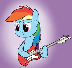 Size: 755x714 | Tagged: safe, artist:joey, rainbow dash, pegasus, pony, g4, bass guitar, female, guitar, musical instrument, solo