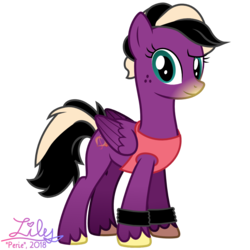 Size: 1000x1000 | Tagged: safe, artist:lilybloom, oc, oc only, oc:perie, pegasus, pony, clothes, commission, female, freckles, looking at you, mare, proud, simple background, solo, standing, sweatband, transparent background, unshorn fetlocks, vest