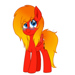 Size: 1000x1000 | Tagged: safe, artist:ghostlymarie, oc, oc only, oc:sunrise tune, pegasus, pony, movie accurate, simple background, smiling, transparent background