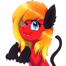 Size: 1000x1000 | Tagged: safe, artist:ghostlymarie, oc, oc only, oc:sunrise tune, pegasus, pony, animal costume, cat costume, clothes, costume, cute, fangs, halloween costume, ocbetes, one eye closed, simple background, smiling, transparent background, wink