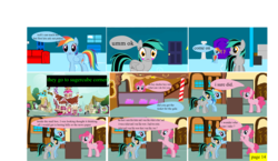 Size: 4513x2620 | Tagged: safe, artist:closingrain, artist:mellowbomb, pinkie pie, rainbow dash, pony, comic:calamity fateful, g4, 1000 hours in ms paint, comic, dialogue