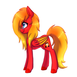 Size: 1000x1000 | Tagged: safe, artist:ghostlymarie, oc, oc only, oc:sunrise tune, pegasus, pony, female, happy, looking up, mare, on side, profile, simple background, smiling, transparent background