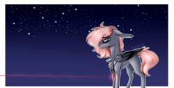 Size: 2820x1431 | Tagged: safe, artist:sweetmelon556, oc, oc only, oc:immish, pegasus, pony, jewelry, male, necklace, night, red string of destiny, solo, stallion