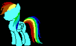 Size: 1081x656 | Tagged: safe, artist:klystron2010, rainbow dash, pegasus, pony, g4, animated, black background, fart, female, mare, rainbow, rainbow fart, raised tail, simple background, solo, tail, wat, youtube link