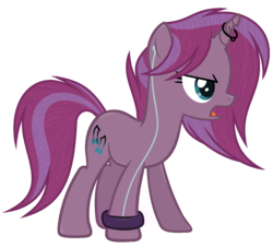 Size: 1486x1352 | Tagged: safe, artist:marielle5breda, oc, oc only, oc:magical wave, pony, unicorn, female, magical lesbian spawn, mare, offspring, parent:tempest shadow, parent:vinyl scratch, simple background, solo, transparent background