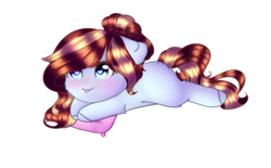 Size: 5014x3110 | Tagged: safe, artist:doux-ameri, oc, oc only, oc:gabby, earth pony, pony, chibi, female, heart eyes, high res, mare, prone, simple background, solo, tongue out, transparent background, wingding eyes