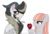 Size: 1024x687 | Tagged: safe, artist:ipandacakes, oc, oc only, oc:chaos cross, oc:emery rose quartz, earth pony, hybrid, pony, female, fire ruby, gem, interspecies offspring, male, mare, oc x oc, offspring, offspring shipping, parent:discord, parent:maud pie, parent:princess celestia, parent:svengallop, parents:dislestia, ruby, shipping, simple background, straight, transparent background