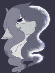 Size: 1660x2181 | Tagged: safe, artist:brokensilence, oc, oc only, oc:misty serenity, pony, bust, chest fluff, eyeshadow, freckles, limited palette, makeup, sad, solo