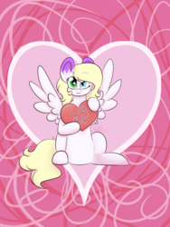 Size: 3024x4032 | Tagged: safe, artist:itssopanda, oc, oc only, oc:feather paint, pegasus, pony, female, heart, heterochromia, high res, hug request, mare, solo