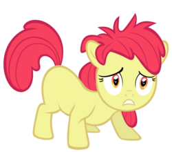 Size: 4000x3514 | Tagged: safe, artist:spikesmustache, edit, editor:slayerbvc, vector edit, apple bloom, earth pony, pony, family appreciation day, g4, accessory-less edit, bed mane, dishevelled, female, filly, missing accessory, simple background, solo, transparent background, vector