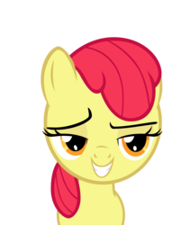 Size: 4266x5316 | Tagged: safe, artist:mrbrandonmac, edit, editor:slayerbvc, vector edit, apple bloom, earth pony, pony, for whom the sweetie belle toils, g4, absurd resolution, accessory-less edit, bedroom eyes, female, filly, missing accessory, simple background, solo, transparent background, vector