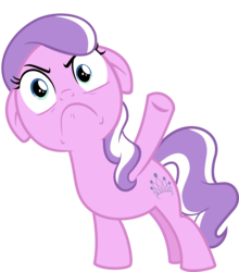 Size: 4064x4614 | Tagged: safe, artist:mlpcompilation, edit, editor:slayerbvc, vector edit, diamond tiara, earth pony, pony, crusaders of the lost mark, g4, absurd resolution, accessory-less edit, check em, faic, female, filly, floppy ears, sieg heil, simple background, solo, transparent background, vector