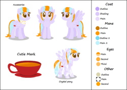 Size: 1463x1041 | Tagged: safe, artist:razorbladetheunicron, oc, oc only, oc:citrus surprise, crystal pony, pegasus, pony, lateverse, alternate universe, base used, clothes, cutie mark, next generation, parent:flitter, parent:thunderlane, parents:flitterlane, reference sheet, scarf