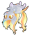 Size: 750x817 | Tagged: safe, artist:fuyusfox, derpy hooves, pegasus, pony, g4, :p, chibi, cute, female, mare, on back, rainbow power, rainbow power-ified, silly, simple background, solo, tongue out, transparent background, upside down, watermark, wings