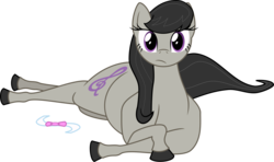 Size: 2466x1460 | Tagged: safe, artist:shitigal-artust, octavia melody, earth pony, pony, g4, colored hooves, female, hoers, looking at you, prone, simple background, solo, transparent background