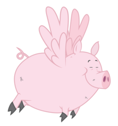 Size: 3000x3224 | Tagged: safe, artist:korikian, flying pig, pig, g4, the return of harmony, animal, cloven hooves, flying, high res, simple background, solo, spread wings, transparent background, vector, wings