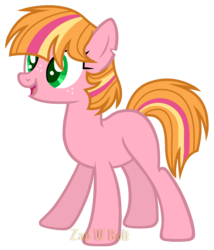 Size: 1438x1679 | Tagged: safe, artist:detoxx-retoxx, oc, oc only, earth pony, pony, base used, blank flank, female, freckles, mare, offspring, parent:big macintosh, parent:twilight sparkle, parents:twimac, simple background, solo, transparent background