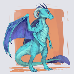 Size: 2248x2252 | Tagged: safe, artist:cuttledreams, princess ember, dragon, g4, abstract background, colored sketch, curved horn, dragon lord ember, dragoness, female, high res, horn, realistic, simple background, slit pupils, solo