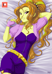 Size: 707x1000 | Tagged: safe, artist:uotapo, part of a set, adagio dazzle, equestria girls, g4, adoragio, armpits, beautiful, clothes, cute, female, fingerless gloves, gloves, looking at you, loose hair, solo, stupid sexy adagio dazzle