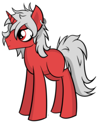 Size: 2358x2982 | Tagged: safe, artist:reconprobe, oc, oc only, pony, edgy, high res, male, red eyes, simple background, solo, stallion, standing, transparent background