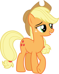 Size: 5567x6982 | Tagged: safe, artist:cloudy glow, artist:yanoda, applejack, earth pony, pony, g4, made in manehattan, .ai available, absurd resolution, cowboy hat, female, freckles, grin, hat, mare, simple background, smiling, solo, stetson, transparent background, vector