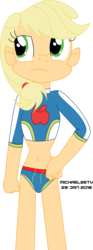Size: 3000x8087 | Tagged: safe, artist:michaelsety, applejack, human, equestria girls, equestria girls series, forgotten friendship, g4, belly button, clothes, female, simple background, solo, swimsuit, transparent background