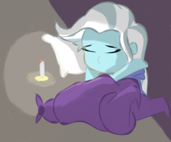 Size: 921x768 | Tagged: safe, artist:jmctnt, trixie, equestria girls, g4, candle, eyes closed, female, nap, sleeping, solo