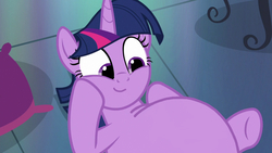 Size: 1020x575 | Tagged: safe, artist:jamesawilliams1996, edit, edited screencap, screencap, twilight sparkle, a health of information, g4, belly, big belly, fat, fat edit, twilard sparkle