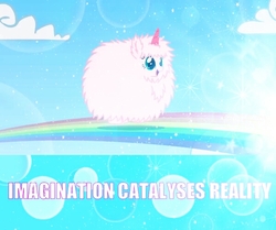 Size: 599x500 | Tagged: safe, artist:mixermike622, edit, oc, oc:fluffle puff, pink fluffy unicorns dancing on rainbows, g4, cute, fun, funny, imagination, meme, motivational, rainbow
