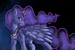 Size: 6000x4000 | Tagged: safe, artist:goldengriffiness, princess luna, alicorn, pony, comic:solace, g4, black background, ethereal mane, female, simple background, solo