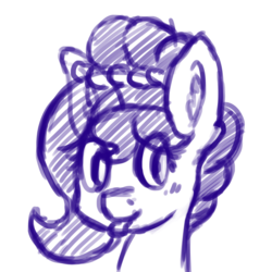Size: 1024x1024 | Tagged: safe, artist:dsp2003, oc, oc only, oc:brownie bun, earth pony, pony, 10 minute art challenge, :p, bust, ear fluff, female, looking at you, mare, mlem, monochrome, silly, simple background, sketch, solo, tongue out, white background