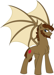 Size: 3000x4145 | Tagged: safe, artist:up1ter, oc, oc only, oc:lunette, bat pony, pony, bat pony oc, beard, facial hair, male, rule 63, simple background, solo, stallion, transparent background
