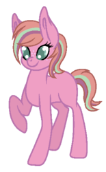 Size: 317x512 | Tagged: safe, artist:otakuchicky1, oc, oc only, earth pony, pony, base used, blank flank, female, freckles, mare, offspring, parent:big macintosh, parent:starlight glimmer, parents:glimmermac, raised hoof, simple background, solo, transparent background