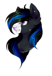 Size: 1024x1479 | Tagged: safe, artist:shade4568, oc, oc only, oc:nocturnal skies, pony, bust, female, mare, portrait, simple background, solo, transparent background