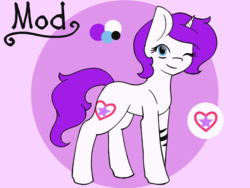 Size: 1024x768 | Tagged: safe, artist:ask-mystery-pony, oc, oc only, pony, unicorn, one eye closed, smiling, solo, wink