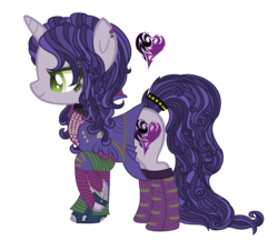 Size: 2369x2049 | Tagged: safe, artist:xxmelody-scribblexx, pony, clothes, descendants, dress, female, high res, mal bertha, mare, ponified, simple background, solo, transparent background