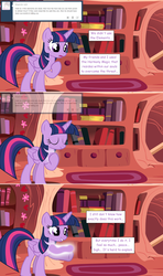 Size: 1280x2168 | Tagged: safe, artist:hakunohamikage, twilight sparkle, alicorn, pony, ask-princesssparkle, g4, ask, female, golden oaks library, magic, solo, tumblr, twilight sparkle (alicorn)