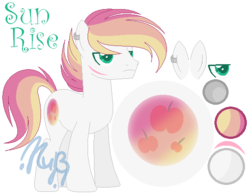 Size: 548x426 | Tagged: safe, artist:marielle5breda, oc, oc only, oc:sun rise, earth pony, pony, magical lesbian spawn, male, offspring, parent:applejack, parent:rainbow dash, parents:appledash, simple background, solo, stallion, transparent background