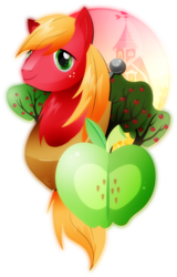 Size: 1024x1599 | Tagged: safe, artist:ii-art, big macintosh, earth pony, pony, g4, apple, apple tree, food, male, simple background, solo, stallion, sweet apple acres, transparent background, tree