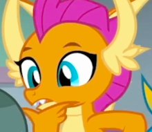 Size: 220x191 | Tagged: safe, screencap, gallus, smolder, dragon, g4, school daze, cropped, friendship always wins, offscreen character, pondering, solo focus, thinking