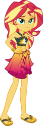 Size: 800x2302 | Tagged: safe, artist:whalepornoz, edit, edited screencap, screencap, sunset shimmer, equestria girls, equestria girls series, forgotten friendship, g4, .svg available, belly button, bikini, clothes, feet, female, flip-flops, not a vector, sandals, sarong, sexy, simple background, skirt, solo, stomach, swimsuit, transparent background, vector