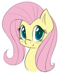 Size: 978x1200 | Tagged: safe, artist:esfelt, fluttershy, pegasus, pony, g4, blushing, bust, cute, female, looking at you, portrait, shyabetes, simple background, smiling, solo, white background