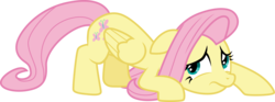 Size: 8040x3000 | Tagged: safe, artist:cloudy glow, fluttershy, pony, g4, trade ya!, absurd resolution, female, invisible stallion, mare, simple background, transparent background, vector