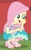 Size: 1295x2100 | Tagged: safe, screencap, fluttershy, equestria girls, fluttershy's butterflies, fluttershy's butterflies: applejack, g4, my little pony equestria girls: better together, cute, feet, female, open mouth, open smile, sandals, shyabetes, smiling, solo, squatting