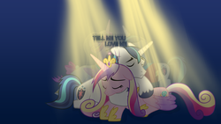 Size: 1920x1080 | Tagged: safe, artist:90sigma, artist:penguinsn1fan, princess cadance, shining armor, pony, g4, demi lovato, song reference, tell me you love me, wallpaper