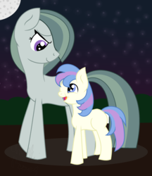 Size: 1668x1932 | Tagged: safe, artist:amellia-rose, marble pie, oc, oc:beryl, earth pony, pony, kindverse, g4, adopted offspring, female, male, mother and son, parent:marble pie, parent:oc:indigo dreams, parent:oc:star shooter
