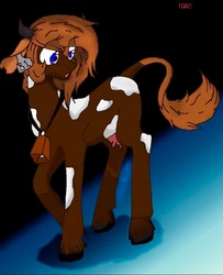 Size: 750x923 | Tagged: safe, artist:tgrc, oc, cow, cow pony, pony, bell, cowbell, ear tag, udder, unshorn fetlocks