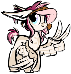 Size: 1024x1070 | Tagged: safe, artist:kellythedrawinguni, oc, oc only, pegasus, pony, peace sign, simple background, smiling, solo, transparent background, wing gesture, wing hands