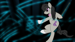 Size: 1920x1076 | Tagged: safe, artist:foreman, octavia melody, earth pony, pony, g4, alternate universe, bow, clothes, crossover, female, frown, gloves, hellsing, magic, ponified, simple background, solo, vector, wallpaper, walter c. dornez