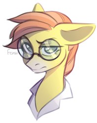 Size: 1700x2160 | Tagged: safe, artist:fensu-san, oc, oc only, pony, bust, clothes, glasses, male, portrait, simple background, solo, stallion, white background